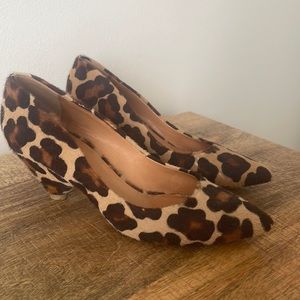 Kurt Geiger leopard print pony-hair heels